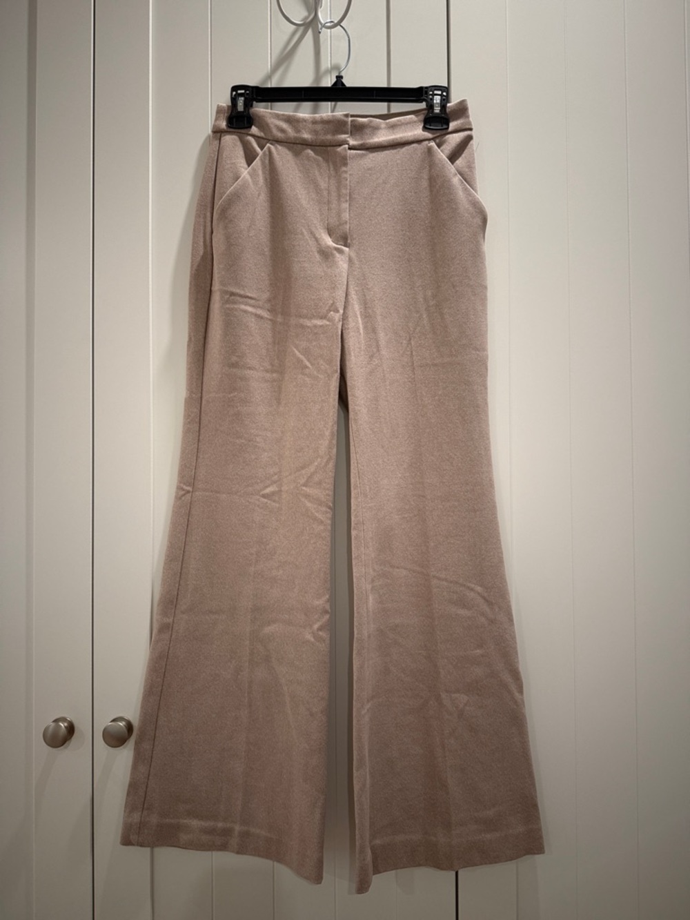 Express Wide-Leg Ponte Pants in Taupe